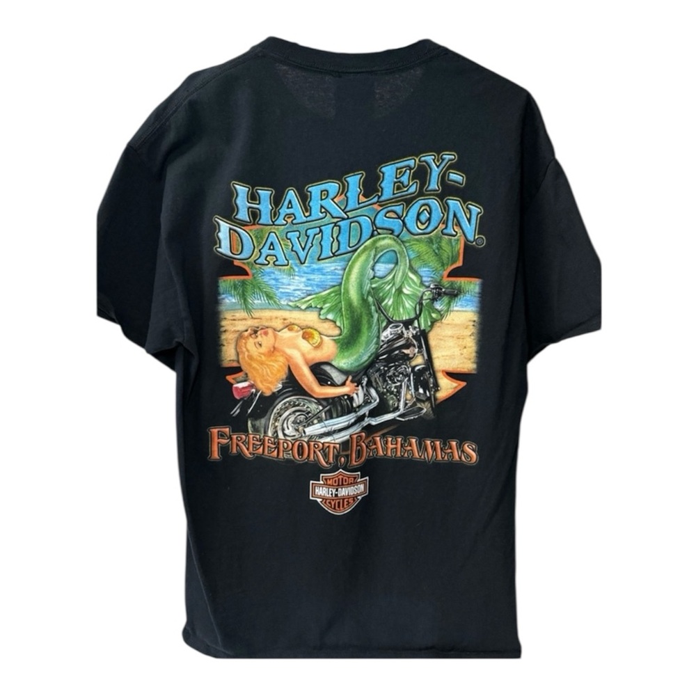 Harley Davidson Freeport Bahamas Graphic Tee Men’s Large Black Biker Shirt